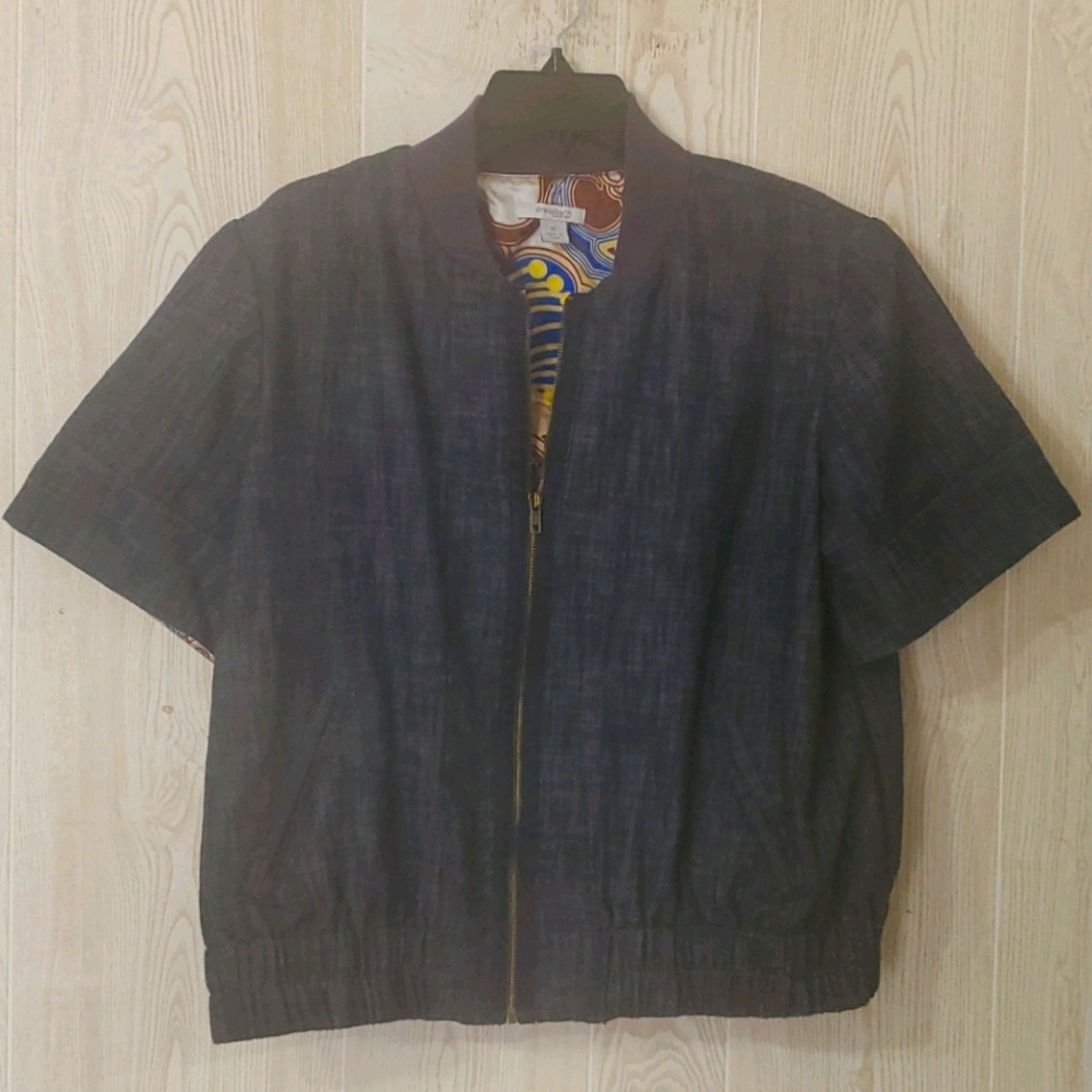 Dress barn light jean short sleeve jackets 1X